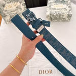 Dior 2022 Latest Military Green Enamel Belt with Steel Buckle - Image 6