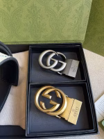 Gucci New Style Genuine Leather Double-Buckle Two-End Gift Box Belt - Image 6