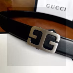 Gucci Hollowed-Out Automatic Snap Buckle Belt - Image 4