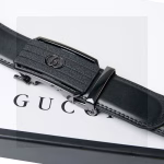 Gucci Matte-Finished Hollowed-Out Automatic Buckle Belt - Image 4