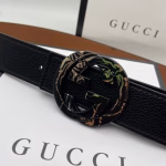 Gucci Two-Tone Leopard Print Buckle Men's Belt - Image 4