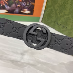 GUCCI Men's Black Genuine Leather Belt - Image 3