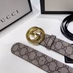 Gucci Men's Classic Full Leather Brown Embossed Belt - Image 7