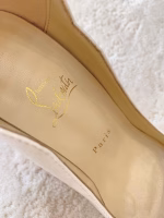 Christian Louboutin Silk Crystal Lipstick White High-Heel Pumps - Image 2