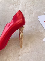 Christian Louboutin Silk Crystal Lipstick High-Heel Red Pumps - Image 2