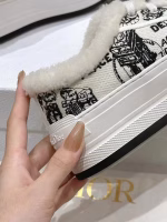 Dior Embroidered Platform Fleece-Lined Casual Shoes - Image 7