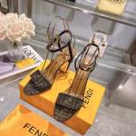 FENDI Delfina Strappy Metallic-Heel High-Heel Sandals - Image 6