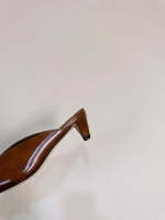 Fendi 2024 New Double F Gold Buckle Cutout Stiletto Heeled Mules - Image 5