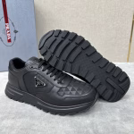 PRADA Leather and Nylon Spliced Sports Shoes - Image 8