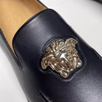 VERSACE Medusa Metallic Leather Loafers with Genuine Leather Outsole - Image 5