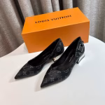 LV New Monogram Leather Black High-Heeled Pumps - Image 8