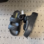 Prada 2025 Spring-Summer New Platform Velcro Two-Strap Sandal Mules