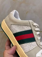 Gucci same-style men's skate shoes with crocodile belly Himalayan white leather - Image 4