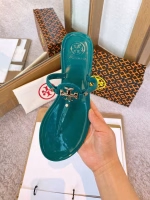 Tory Burch Patent Leather Collection Classic Fashion Flat Toe-Post Sandals - Image 7