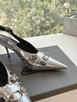 BALENCIAGA 2025 Spring/Summer New Curved-Heel Arch High-Heel Pumps & Sandals - Image 6