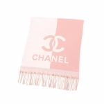 Chanel Classic Pink-White Double-Sided Color-Block Jacquard Scarf - Image 5