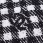Chanel Gray-White Plaid Cashmere Scarf - Image 7