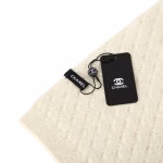 Chanel Black and White Pineapple Pattern Cashmere Scarf - Image 9