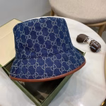 Gucci 2021 Denim Jacquard Bucket Hat - Image 4