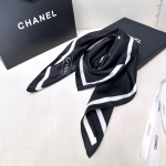 Chanel Classic Double C Portrait Twill Silk Square Scarf - Image 6