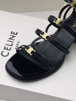 CELINE Mid-Thick Heel Cutout Gladiator Sandals - Image 7