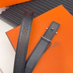 Hermès Metal Buckle Belt with Reversible Swift & Epsom Calfskin Leather - Image 9