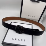 Gucci Two-Tone Leopard Print Buckle Men's Belt - Image 5