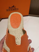 Hermès Orange Top-Tier Handcrafted Slippers - Image 6