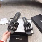 CHANEL Haute Couture Atelier Series Bow Rhinestone Slippers - Image 6