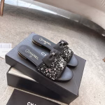 CHANEL Haute Couture Atelier Series Bow Rhinestone Slippers - Image 8