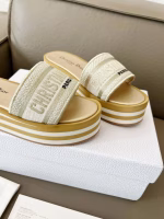 Dior Spring-Summer New Jelly-Color Flat Slide Sandals with Color Blocking for Women - Image 6