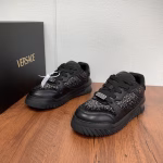 Versace ODISSEA Collection Black Rhinestone-Embellished Platform Sneakers - Image 3