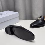 VERSACE Medusa Metallic Leather Loafers with Genuine Leather Outsole - Image 6