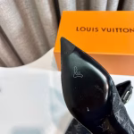 LV New Monogram Leather Black High-Heeled Pumps - Image 7