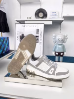 LV gray and white Trainer men's sports shoes - Image 7