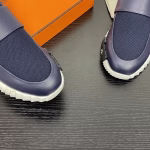 HERMÈS Official Website Synchronized Couples' Genuine Leather Lace-Up Casual Sneakers - Image 3