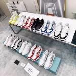 Prada 2022 Early Spring New Triangle Logo Perforated Sneakers/Skate Shoes
