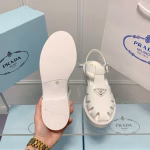 Prada Platform Wedge Sandals with Triangle Buckle - Image 4