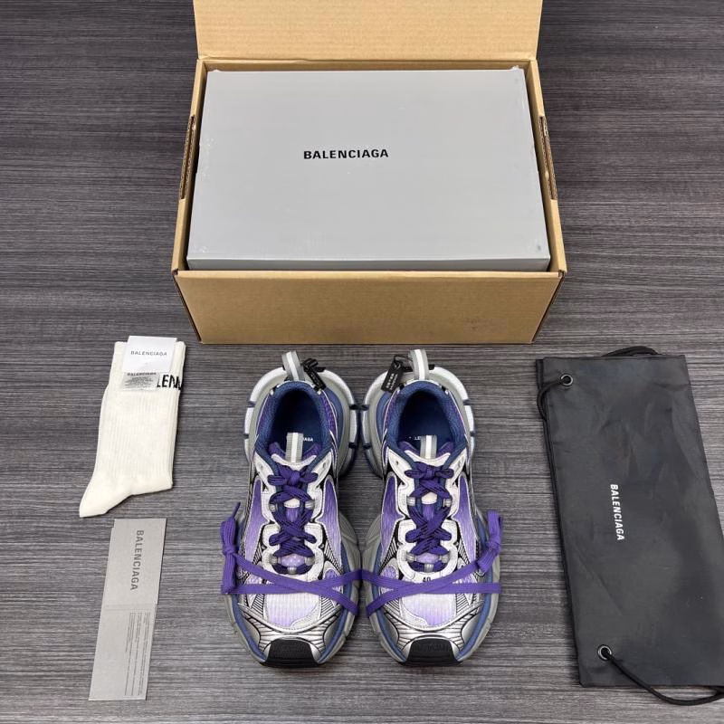 9 Balenciaga Phantom Sneaker 3XL Generation 10 Silver-Gray-Purple Distressed Trendy Running Shoes - Image 1