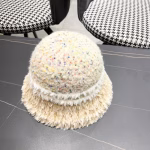 Chanel 2024 Autumn/Winter New Style Color - Blocked Plush Fisherman Hat - Image 7