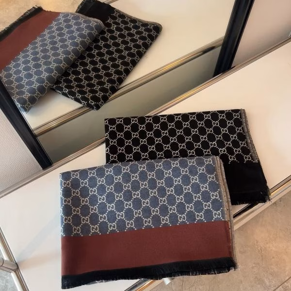 9 Gucci Double G Interlocking Logo Scarf - Image 1
