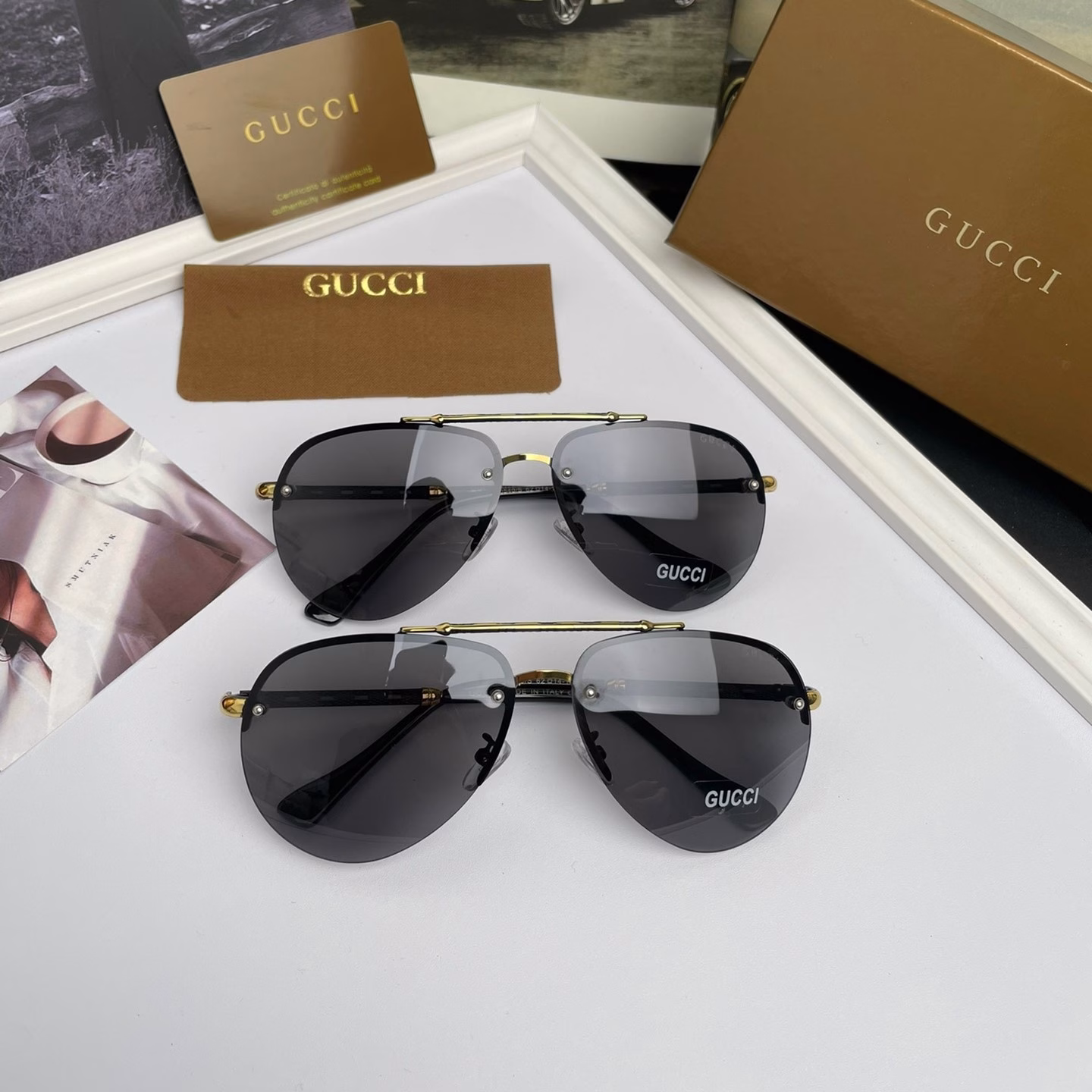 9 High-Quality GUCCI Men’s Polarized Sunglasses - Image 1