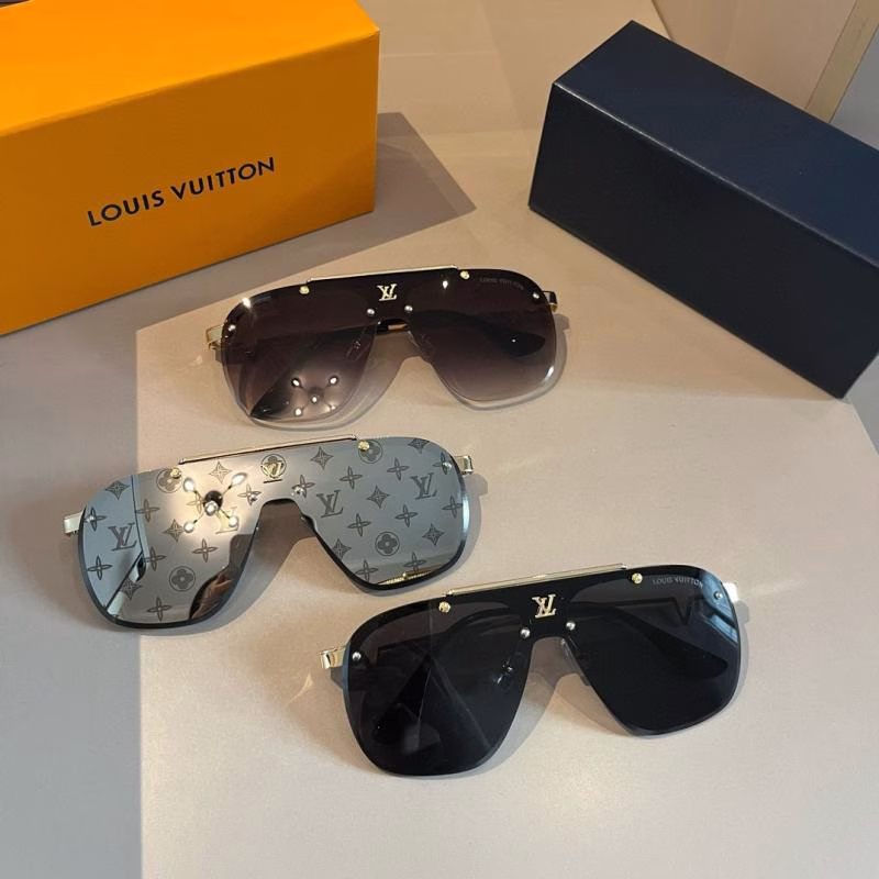9 Louis Vuitton (LV) Gold-Trimmed Frame Sunglasses - Image 1
