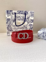 Dior Women's 3.0cm Vintage Buckle Double-sided Cowhide Belt - Image 6