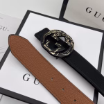 Gucci Two-Tone Leopard Print Buckle Men's Belt - Image 6