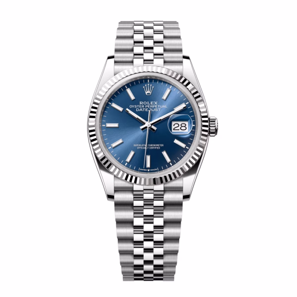 Rolex Datejust Series m126234-0017, new Datejust with blue dial, bar indexes, five-piece link bracelet, 36mm blue dial