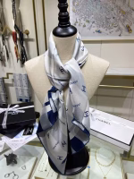 New Chanel original single striped silk square scarf - Image 6