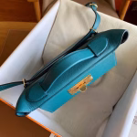 Hermes 24/24 Mini 21 Handmade Bag in Vert Bosphore Evercolor Leather - Image 5
