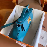 Hermes 24/24 Mini 21 Handmade Bag in Vert Bosphore Evercolor Leather - Image 7