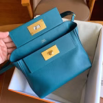 Hermes 24/24 Mini 21 Handmade Bag in Vert Bosphore Evercolor Leather - Image 8